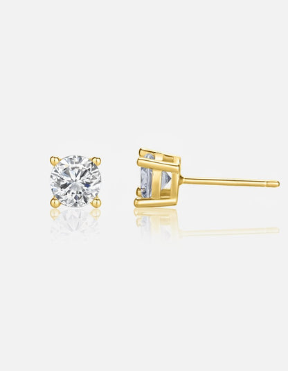 עגילים צמודים ציפוי זהב 14K - JUL Jewelry