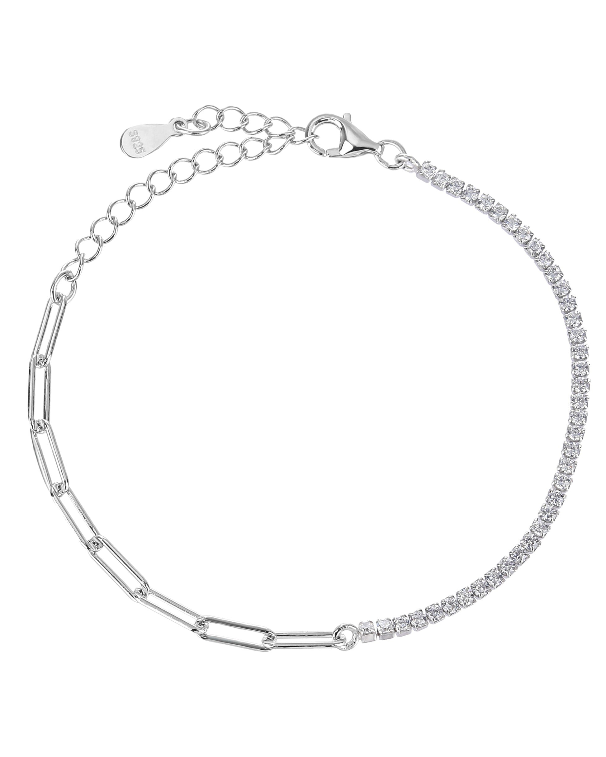 שרשרת דואט – חצי טניס חצי חוליות | כסף 925 - JUL Jewelry
