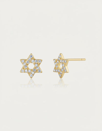 עגילים צמודים ציפוי זהב 14K - JUL Jewelry