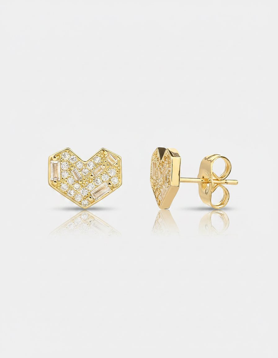 עגילים צמודים ציפוי זהב 14K - JUL Jewelry
