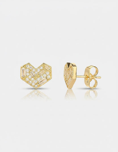 עגילים צמודים ציפוי זהב 14K - JUL Jewelry