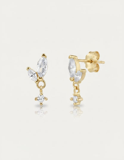 עגילים נתלים ציפוי זהב 14K - JUL Jewelry