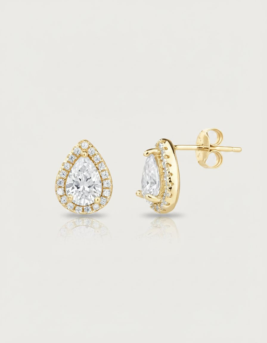 עגילים צמודים ציפוי זהב 14K - JUL Jewelry