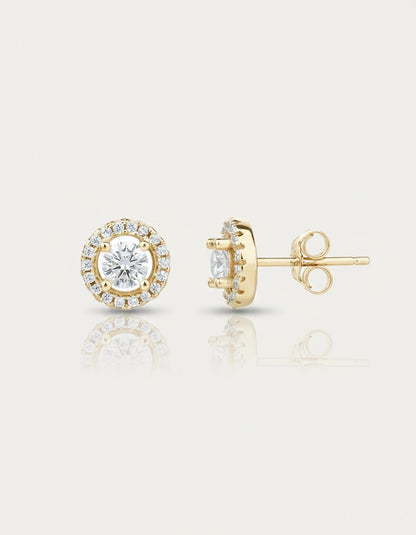 עגילים צמודים ציפוי זהב 14K - JUL Jewelry