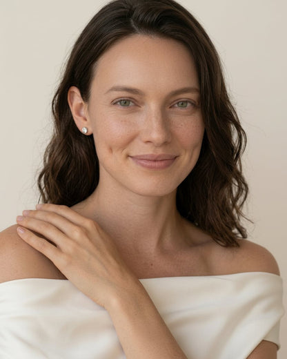 עגילי אורית – צמוד אובל | ציפוי זהב 14K