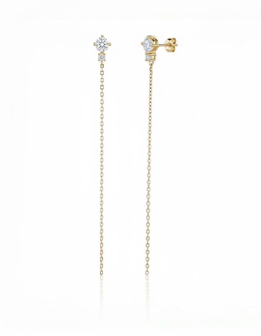 עגילים נתלים ציפוי זהב 14K - JUL Jewelry
