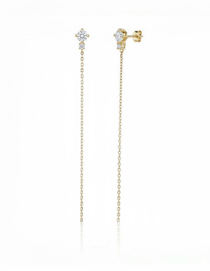 עגילים נתלים ציפוי זהב 14K - JUL Jewelry