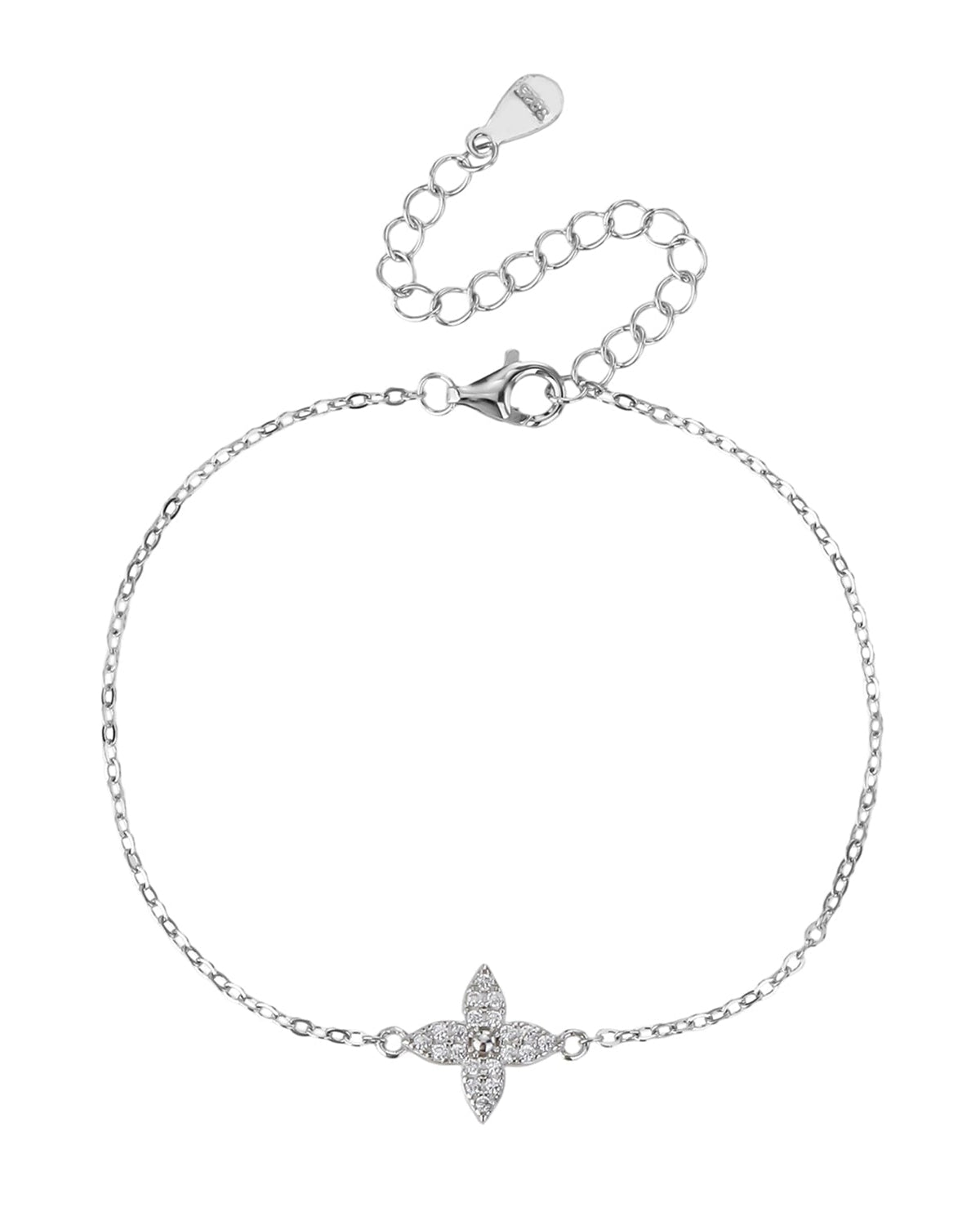 צמיד טליה – פרח משובץ | כסף 925 - JUL Jewelry